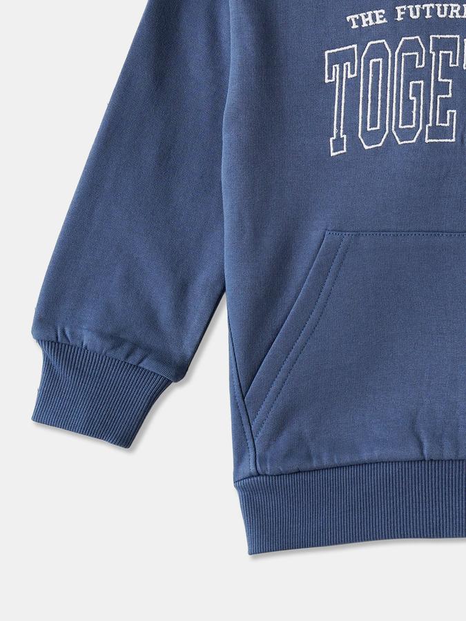 Boys Cotton Relaxed Fit Hooded Graphic Hoodie