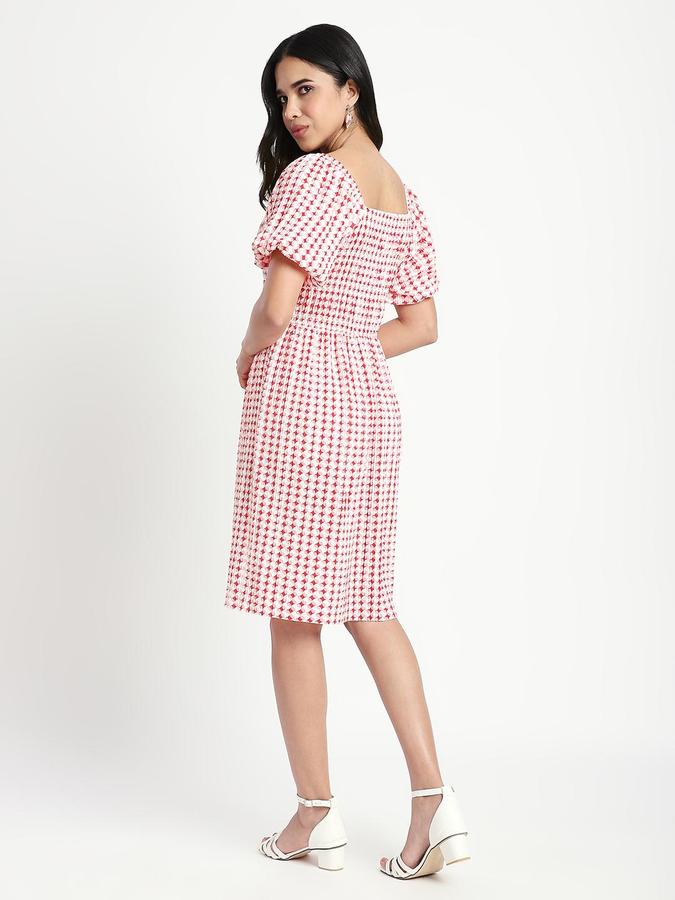 R&B Red Printed Women Regular fit Dress