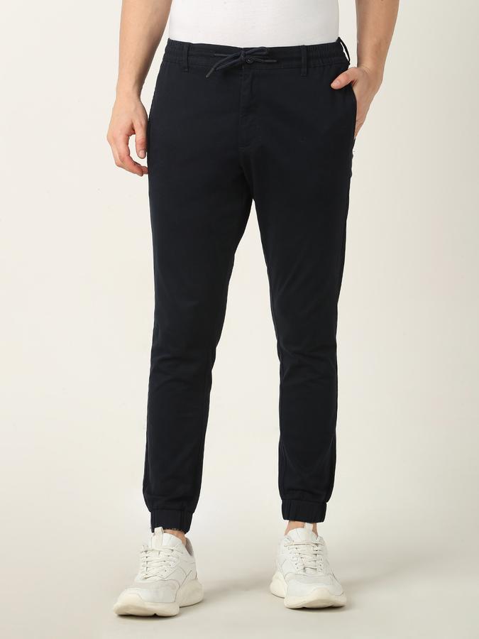 Men Slim Fit Flat-Front Trousers image number 0
