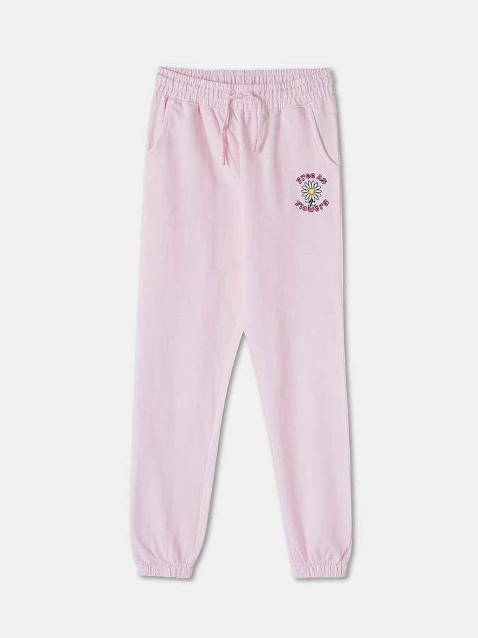 R&B Girls' Pink Printed Joggers