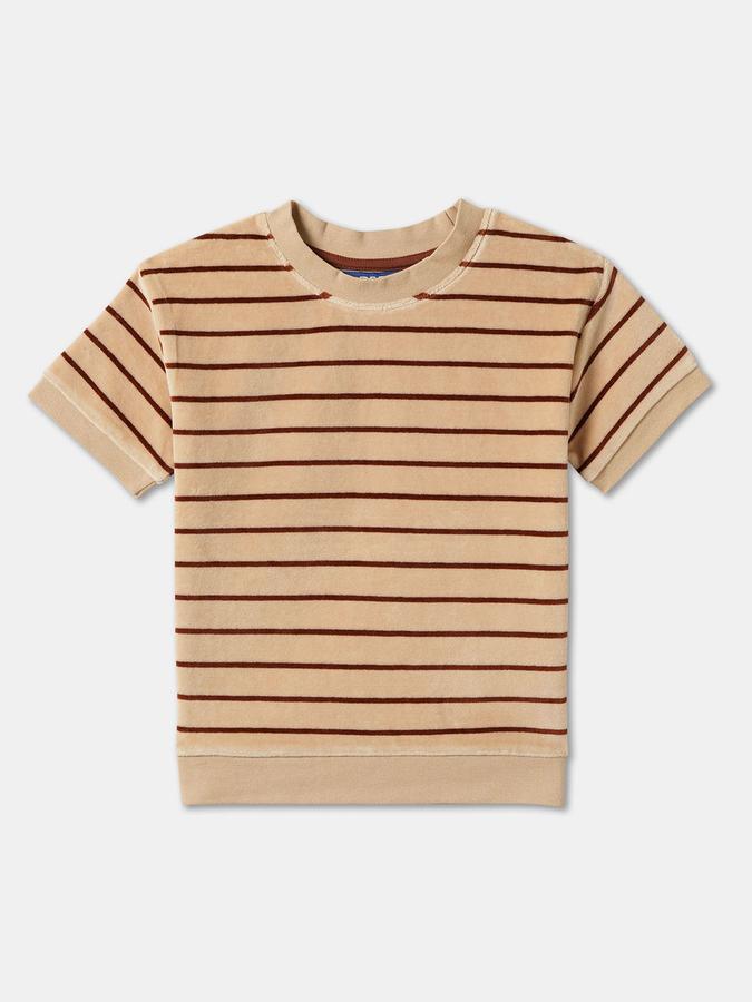Boys Striped Cotton Blend Regular T Shirt 