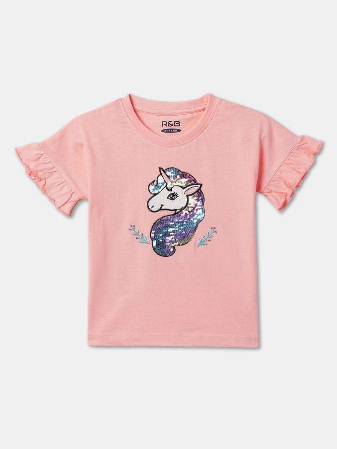 Girls Embellished Top with Short Sleeves image number 0