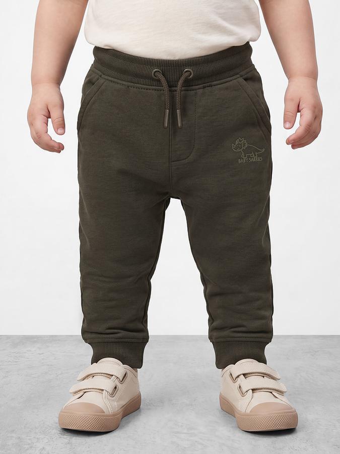 R&B Boy Olive Printed Regular Fit Jogger