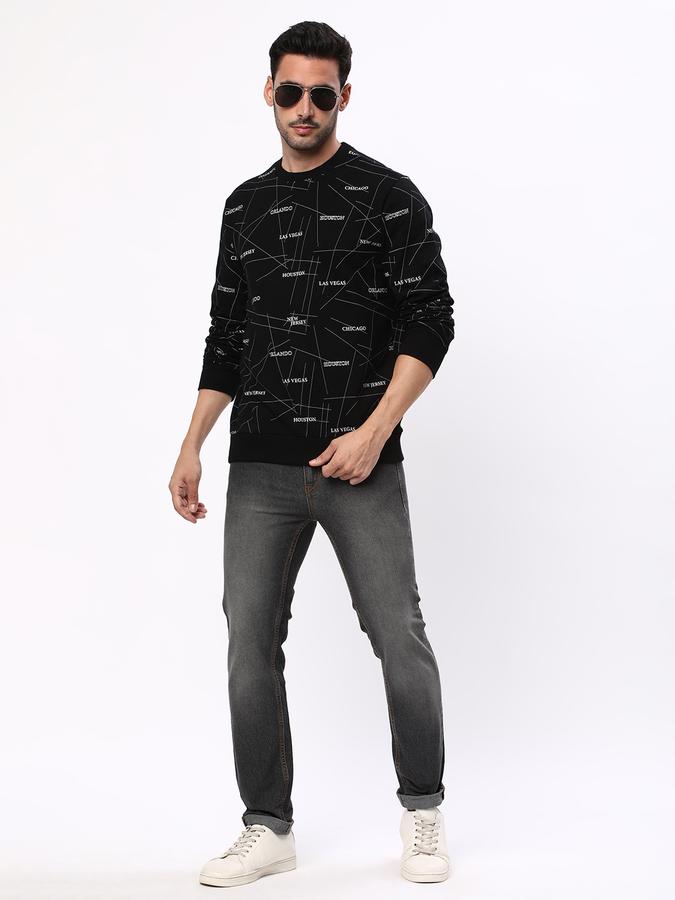 Men Regular Fit Typographic Print Round-Neck Sweatshirt image number 1