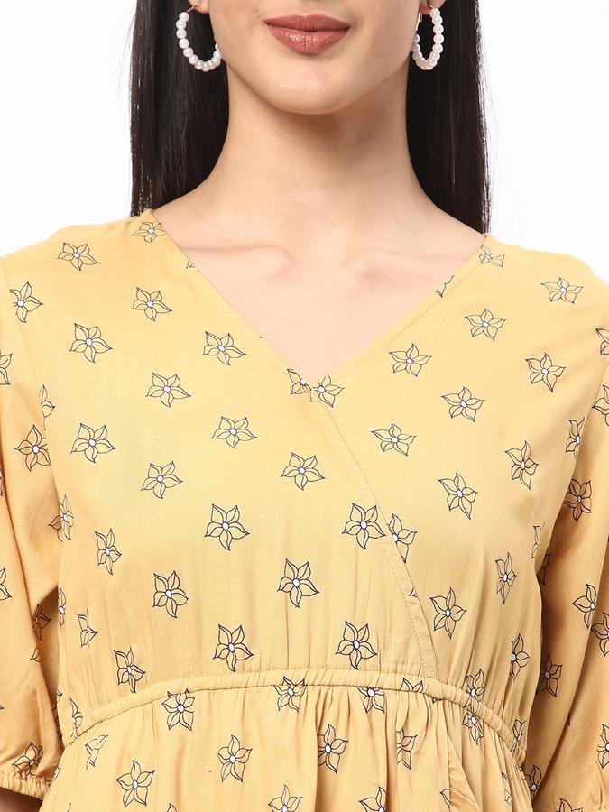 Women Rayon Printed Wrap Ethnic Dress