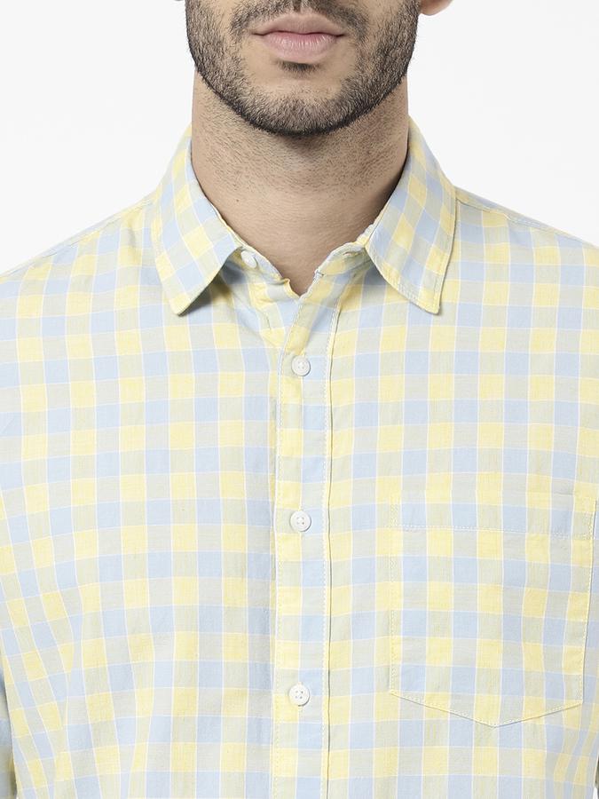 R&B Men Yellow Casual Shirts image number 3