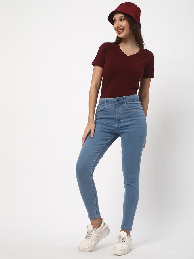 Women Regular Fit V-Neck T-Shirt image number 1