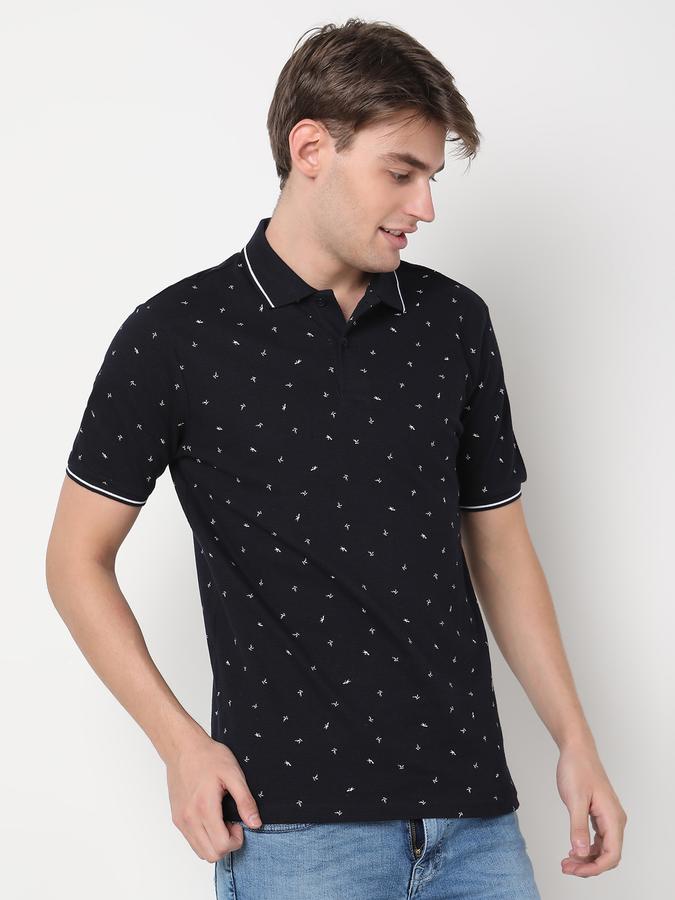 Men Printed Regular Fit Polo T-Shirt image number 2