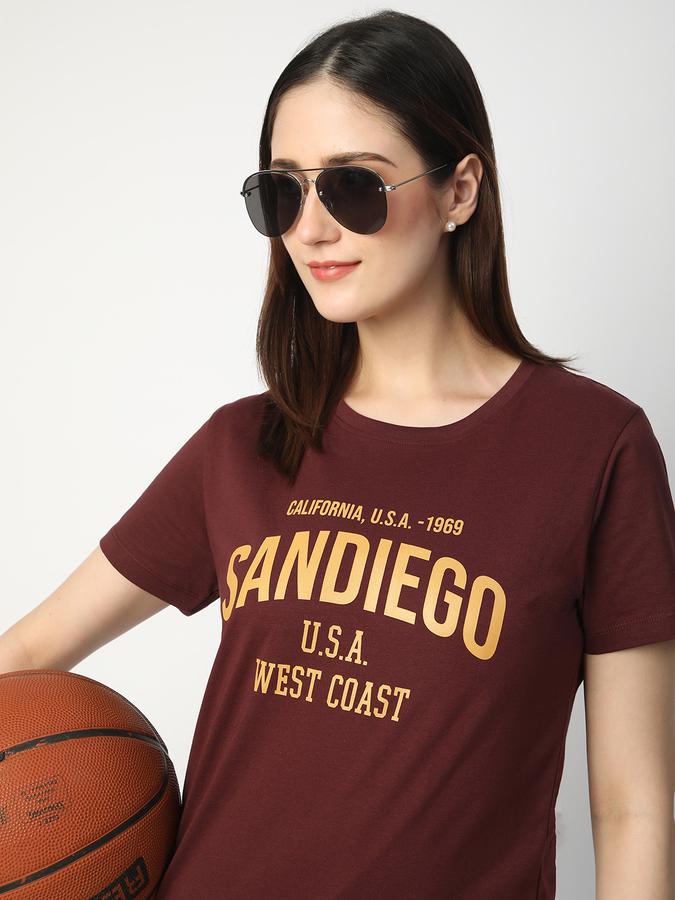 Women Cotton Regular Fit Crew Neck Graphic T-shirt