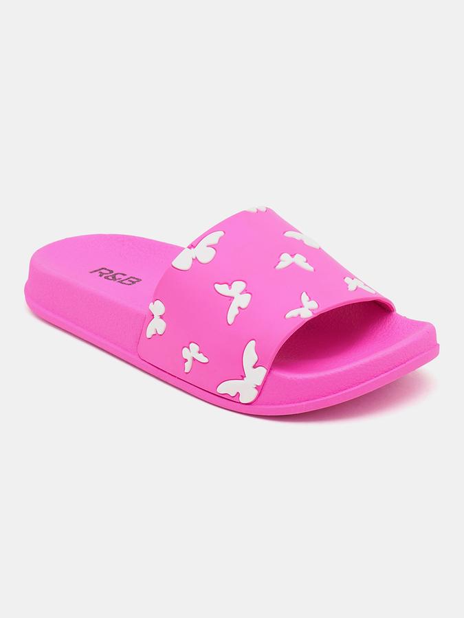 Girls Peep-Toe Slip-On Slides image number 2