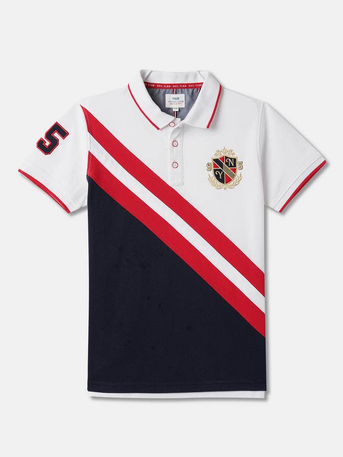 Boys Colourblock Relaxed Fit Polo T-Shirt image number 0