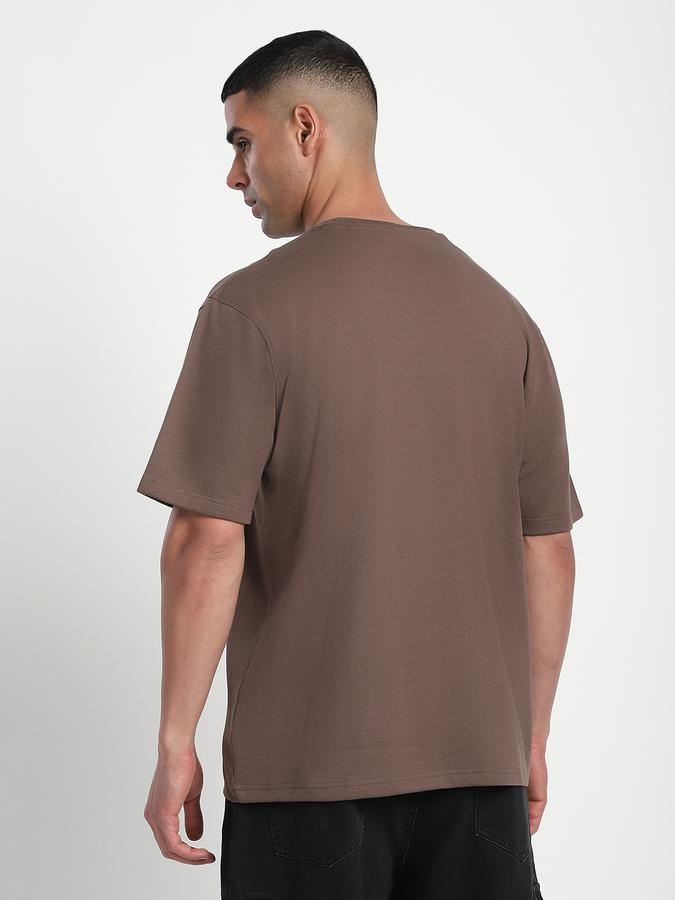 R&B Men's Brown Printed T-Shirt