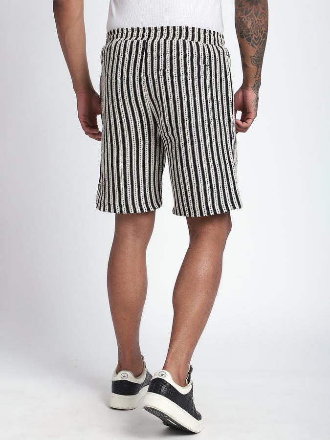 Men Cotton Blend Regular Fit Drawstring Textured Shorts