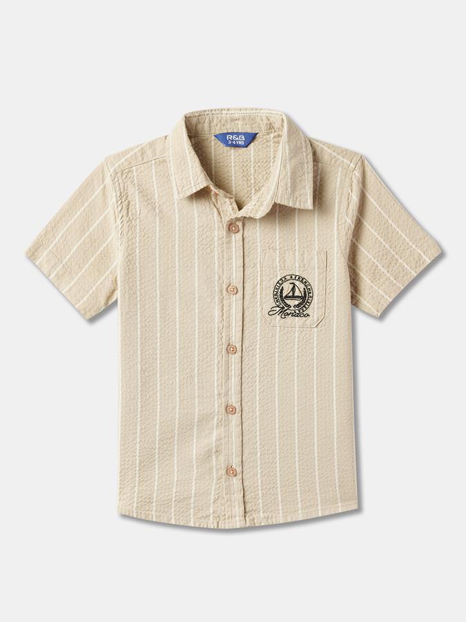 Boys Striped Shirt & Shorts Set image number 2