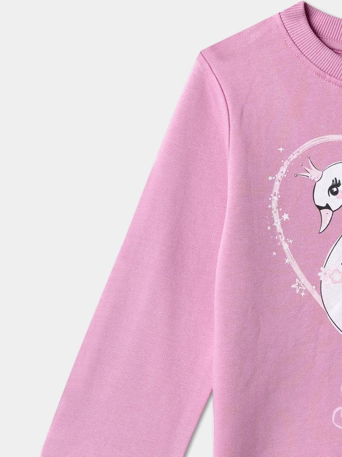 Girls Graphic Regular Fit Long Sleeve Crew Neck SweaT-Shirt