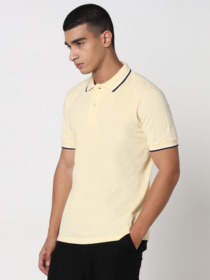 MENS Short Sleeves SOLID POLO WITH TIPPING COLLAR AND CUFF - DRY FIT image number 2