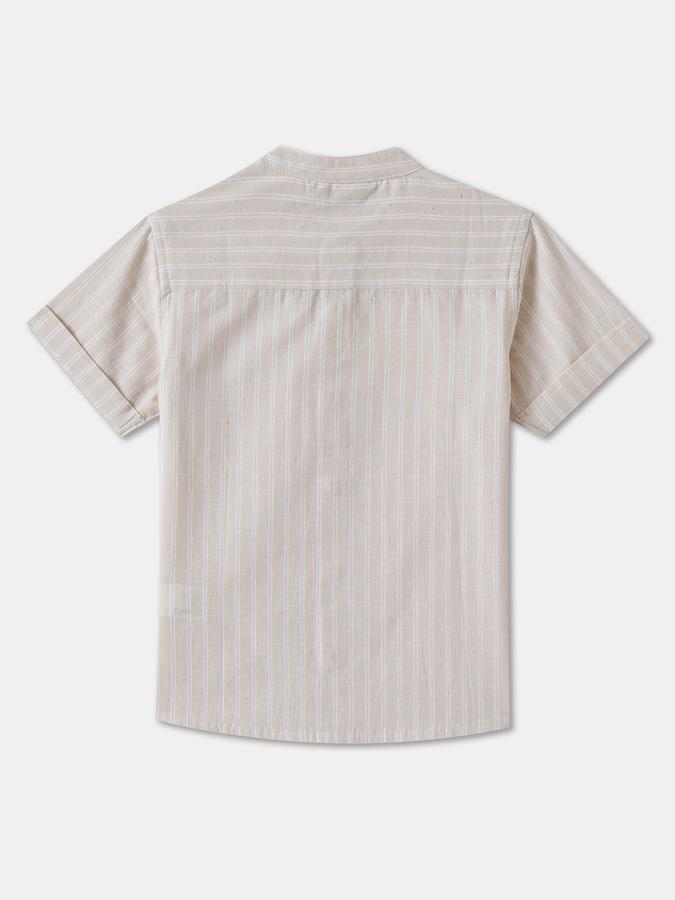 Boys Cotton Regular Fit Short Sleeve Striped Shirt