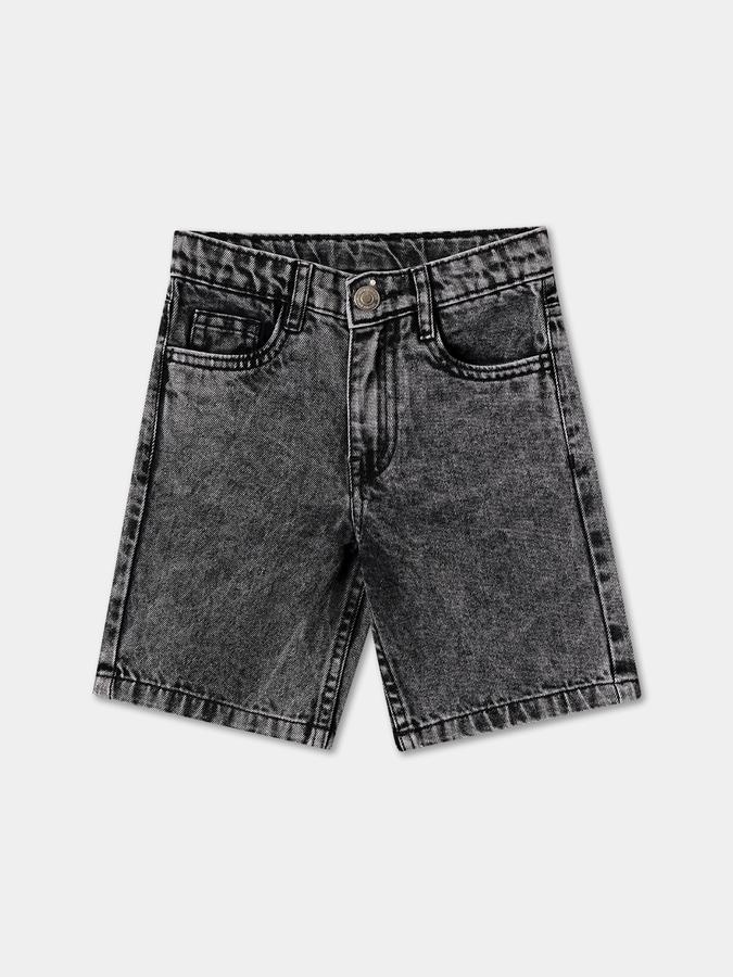 Boys Cotton Relaxed Fit Mid Waist Clean Hem Shorts