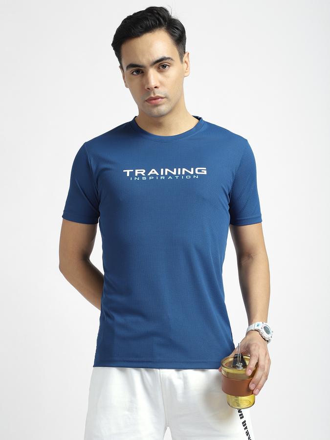 R&B Men's Dark Blue Printed T-Shirt