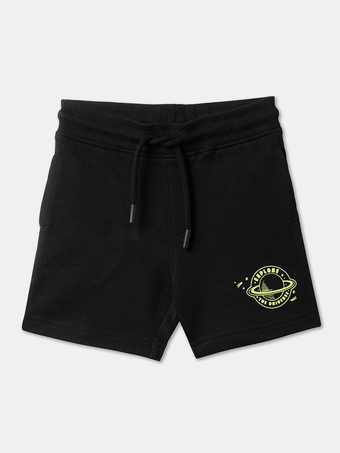Boys Graphic Print Regular Fit Shorts with Insert Pockets