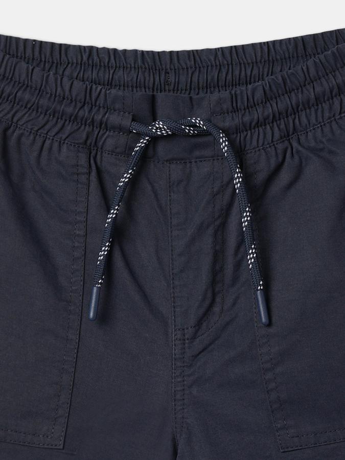 Boys Cotton Relaxed Fit Elastic Waist Clean Hem Shorts