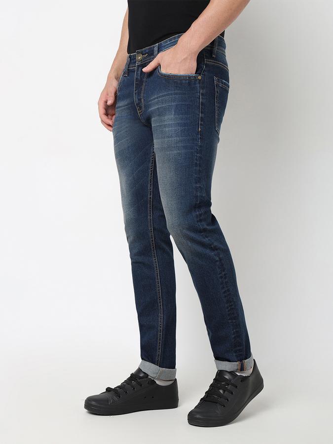 Men Cotton Slim Fit Mid Rise Clean Look Jeans