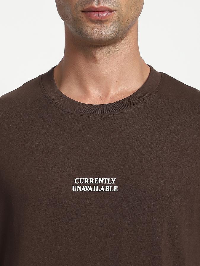 Men Cotton Relaxed Fit Crew Neck Typographic T-shirt