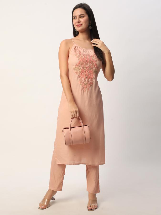 Women Rayon Embroidered Kurta and Pants Set