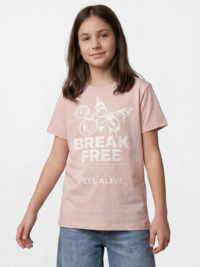 R&B Brown Girls Printed Short Sleeves Tshirt