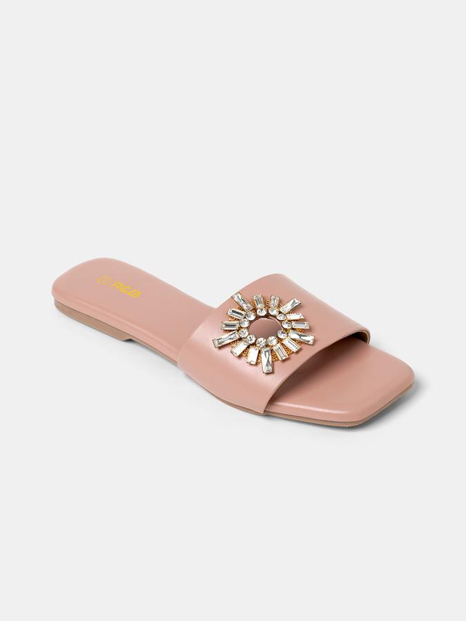 R&B Women Pink Flat Sandals image number 2