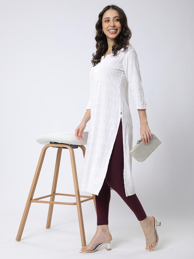 Women Cotton Elasticated Waist Full Length Solid Leggings