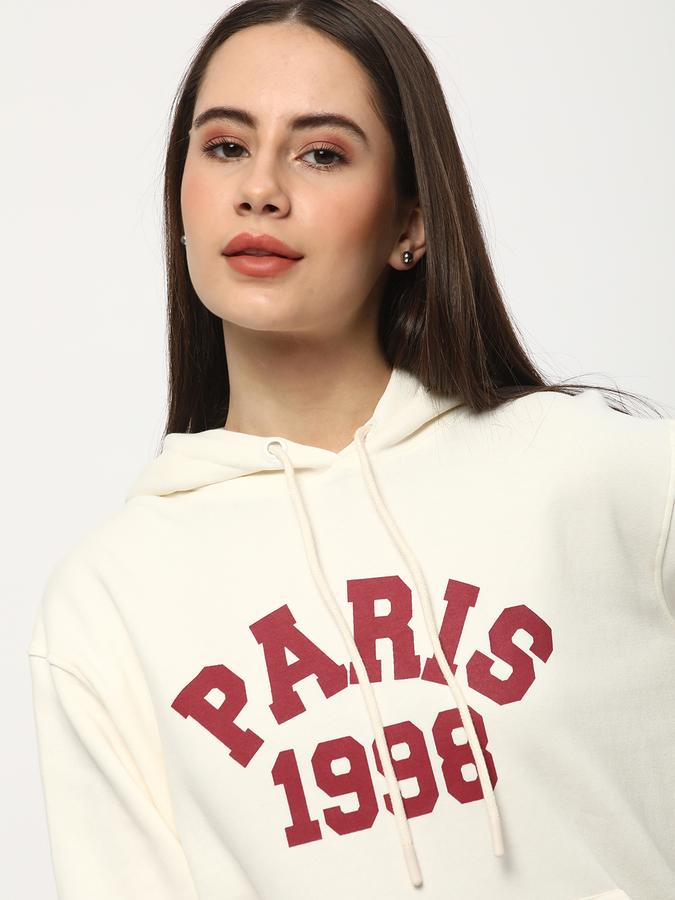 Women Cotton Regular Hooded Graphic Sweatshirt