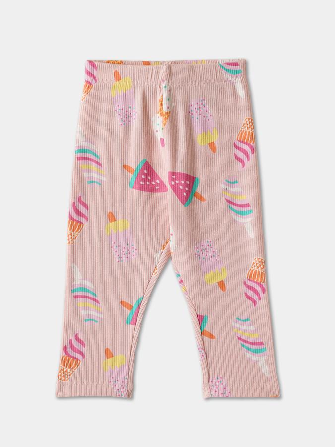 R&B Girls' Pink Printed Leggings