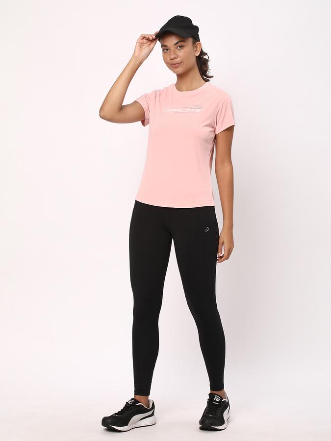 Women Regular Fit Typographic Print Crew-Neck T-Shirt image number 1