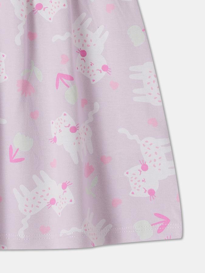 R&B Baby Girls Knee Length Casual Dress with Short Sleeves image number 3