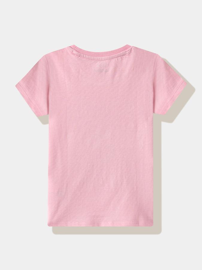 R&B Girls' Pink Printed T-Shirt