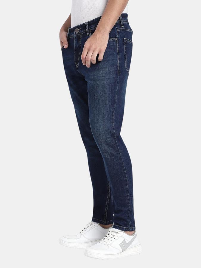 R&B Navy Blue Tapered Fit Men Mid Rise Jeans