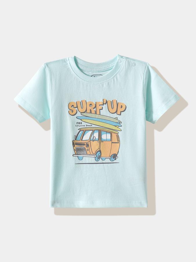 Boys Cotton Regular Fit Crew Neck Graphic T-shirt