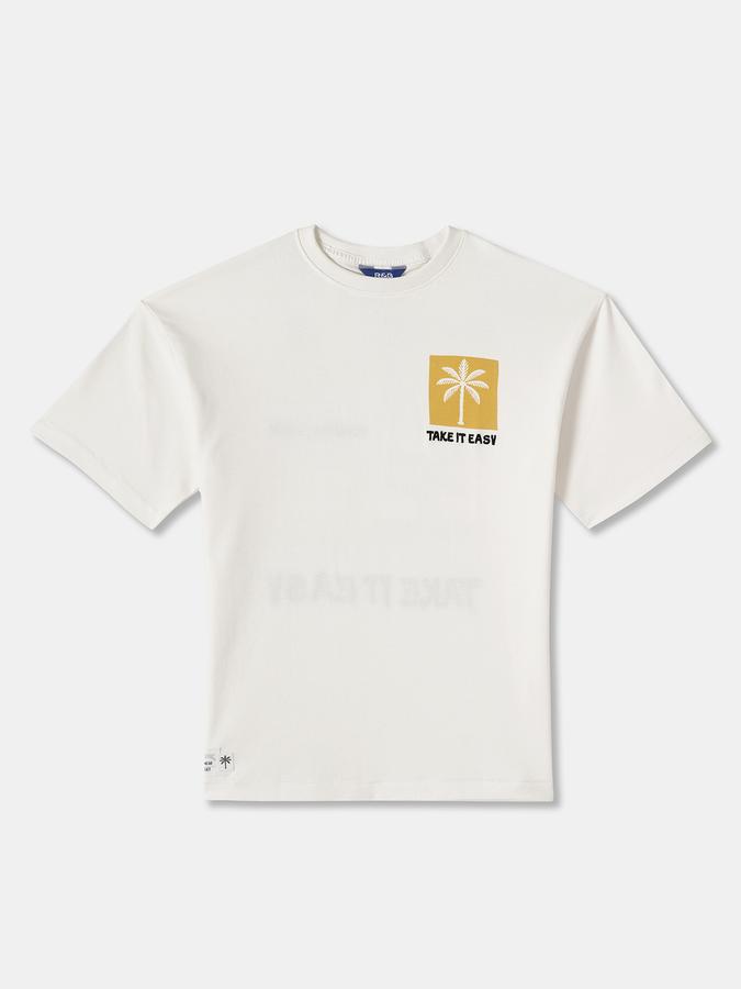 R&B Boys' Ivory Printed T-Shirt