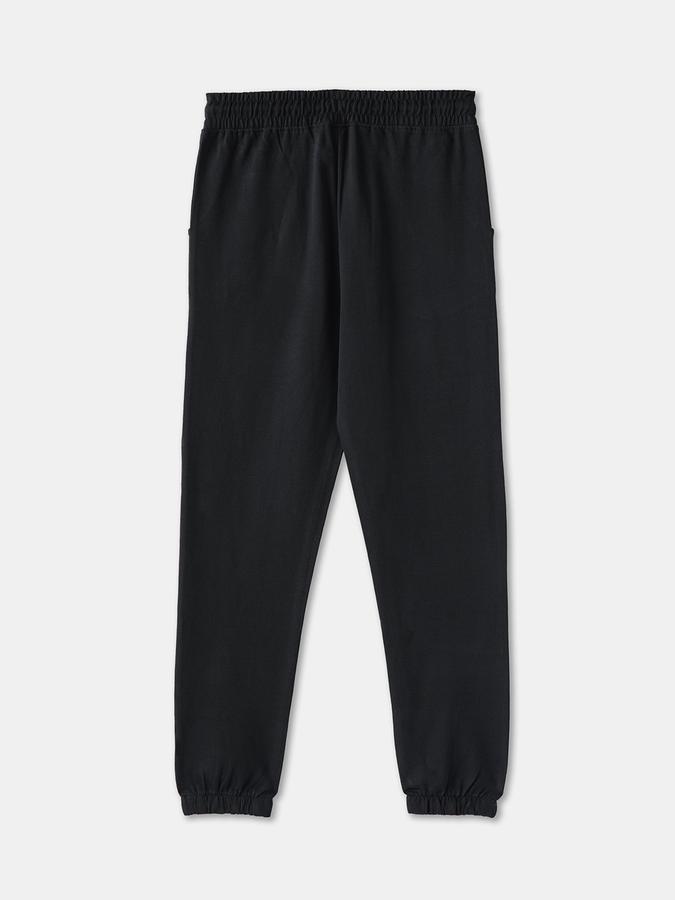 Girls Cotton Regular Fit Elastic Waist Cuffed Hem Joggers