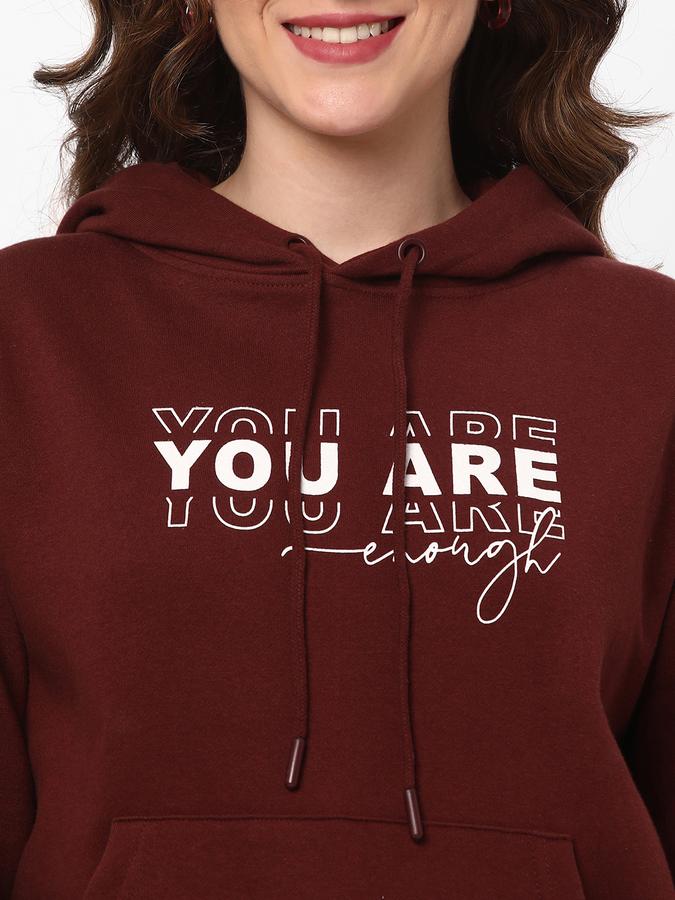 Women Cotton Regular Fit Hooded Graphic Sweatshirt