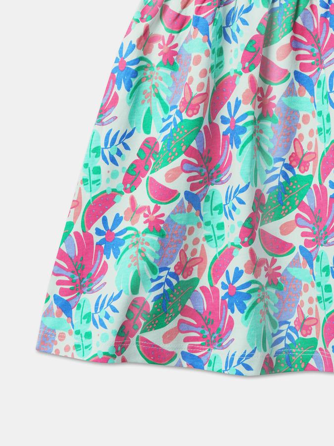 R&B Girl's All Over Printed Knit Dress image number 3