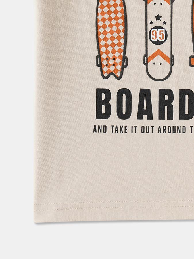 Boys Cotton Regular Fit Crew Neck Graphic T-shirt