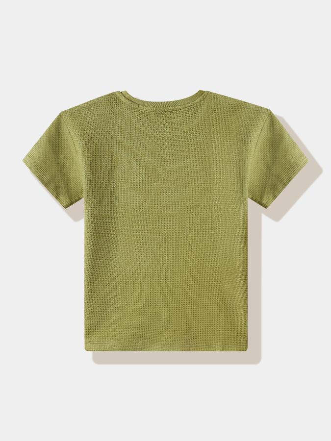 Boys Cotton Relaxed Fit Crew Neck Graphic T-shirt