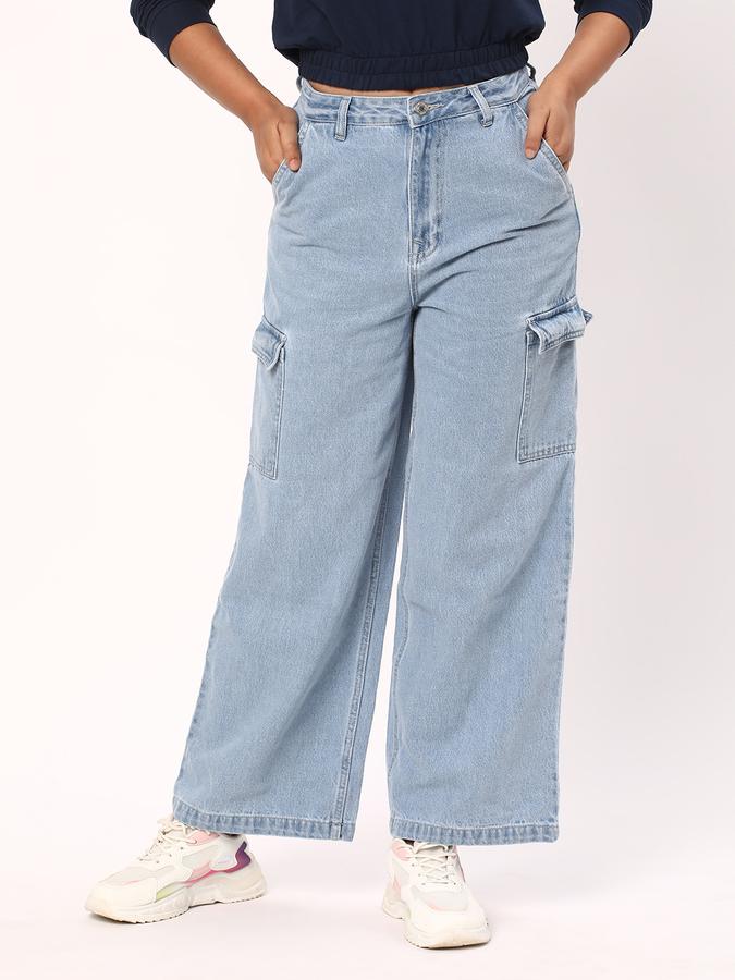 R&B Women's Cargo Wide Leg Jeans