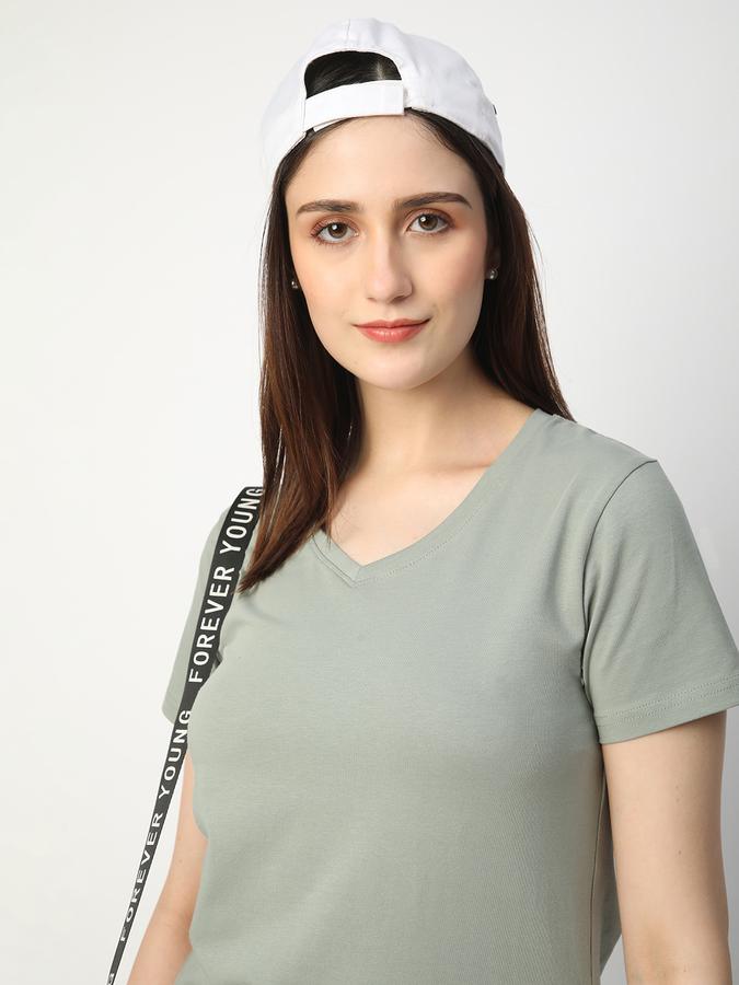 Solid Women V Neck T-Shirt data-index=