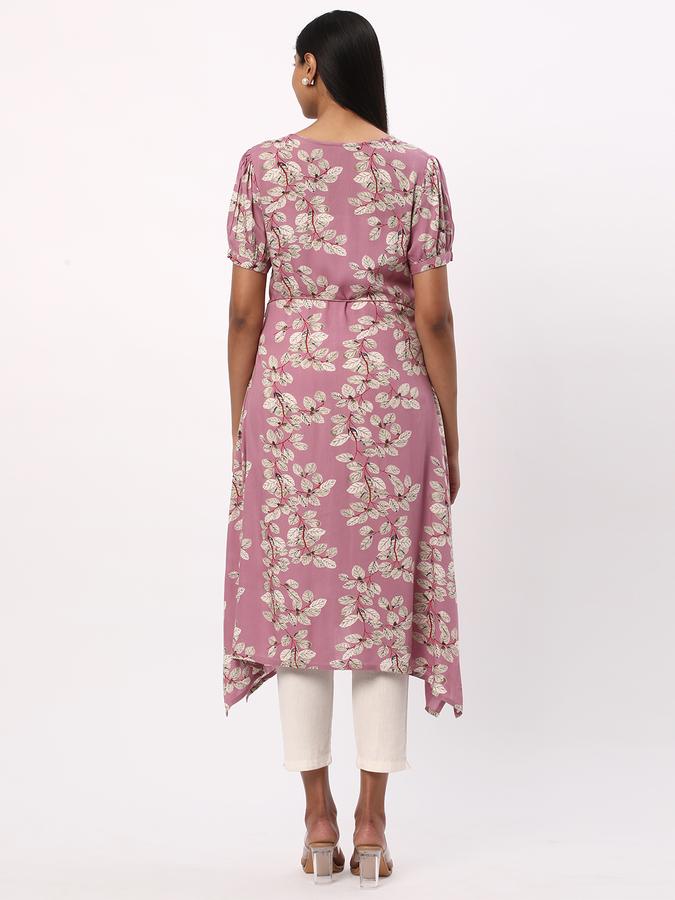 Women Leaf Print A-Line Kurta image number 2