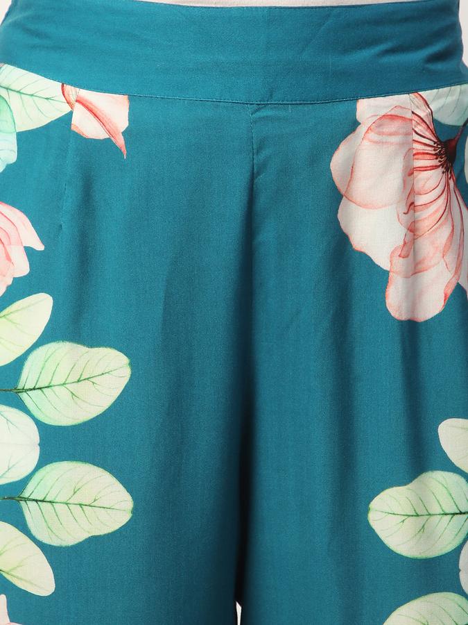 Women Rayon Palazzo Elasticated Waist Printed Trousers