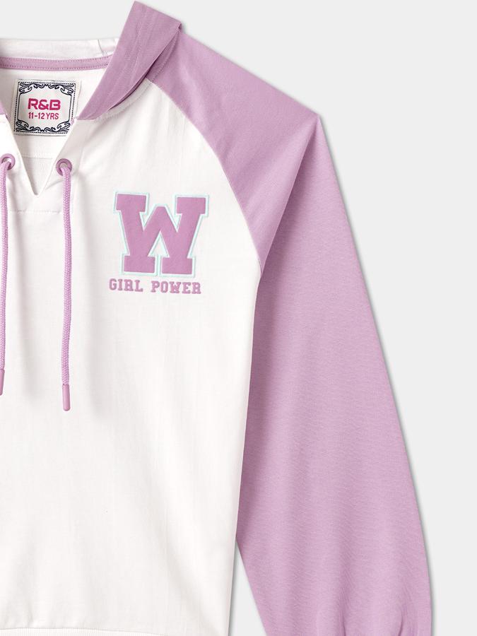 Full Sleeve Self Design Girls Sweatshirt image number 2