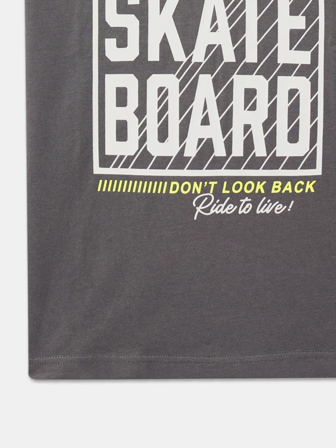 Boys Cotton Relaxed Fit Crew Neck Graphic T-shirt